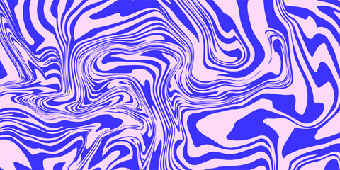 Fototapeta premium Psychedelic swirl seamless pattern. 60s, 70s style liquid groovy background.