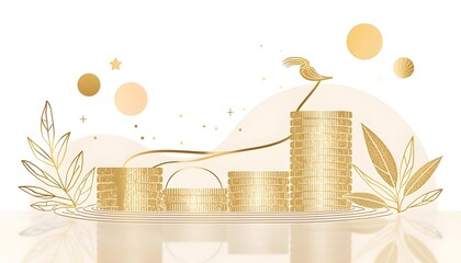 Luxury Gold Investment Growth Illustration