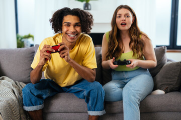 modern multiethnic unstereotyped couple lifestyle moments at home. © oneinchpunch