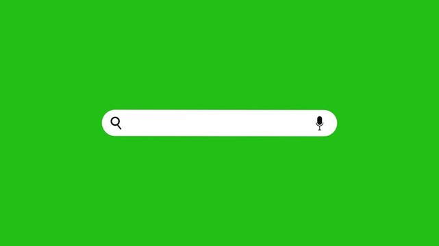 Search Bar Interface animation on green screen background