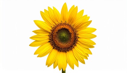 Obraz premium Vibrant sunflower with bright yellow petals on white background