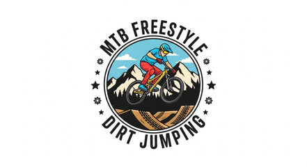 Mountain Bike Freestyle Dirt Jumping Logo. © HENI