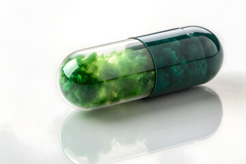 green pills on a background