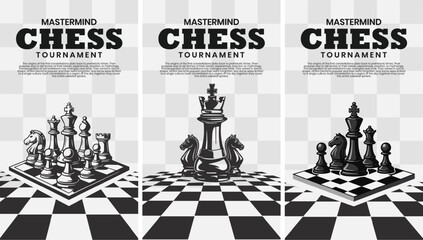Vector illustration about chess tournament. Flyer design for chess tournament, match, game. Vector Eps10 © akbariman