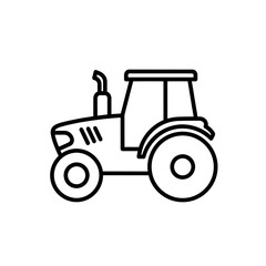 Obraz premium Simple Line Drawing of a Tractor Vehicle.