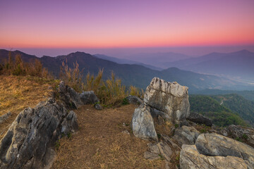 Landscape  Mekong river in border  of  Thailand and Laos, Doy-pha-tang, Chiang Rai province Thailand.
