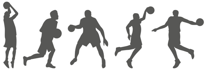 Basketball player silhouettes set in action poses  © Imran