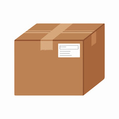 Brown Cardboard Delivery Box or Shipping Package Vector Icon