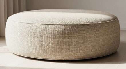Comfortable Beige Ottoman for Relaxing Living Spaces.
