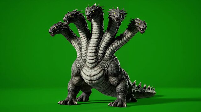 Photorealistic Multi-Headed Dragon Creature for VFX
