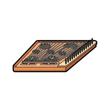 Illustration of a Santur Musical Instrument.