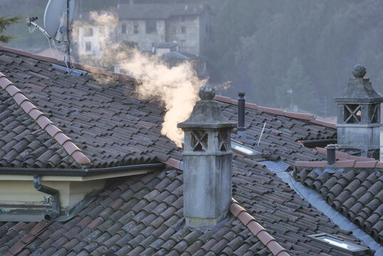 Combustion smoke from a chimney
