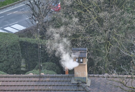 Combustion smoke from a chimney
