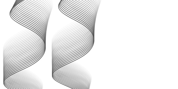 Black and white abstract background with a 3d sphere and guilloche wave pattern featuring grey vector line art and circular shapes for a modern textured decoration