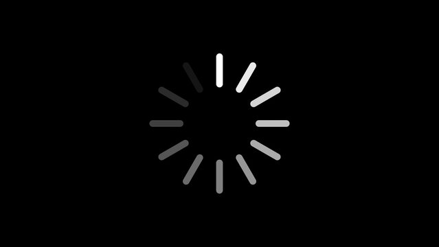 A loading animation on a black background with a circular design