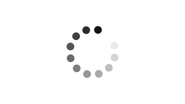 A minimalist circular design composed of gray dots on a white background