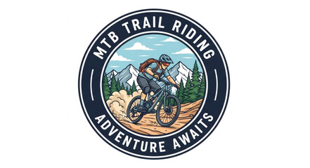 Mountain Bike Trail Riding Logo.