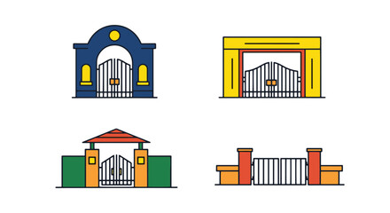 Obraz premium School Gate Line art creative abstract vector