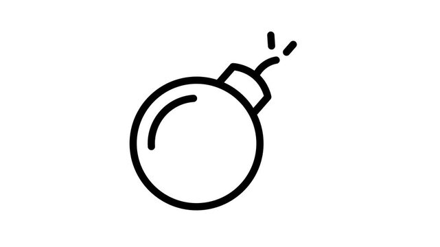 Animated bomb icon with burning fuse