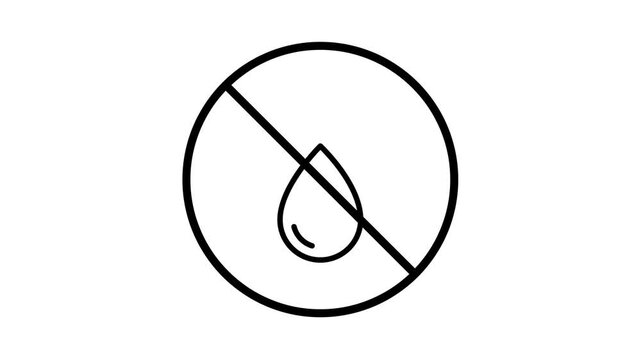 No water drop allowed warning sign animation