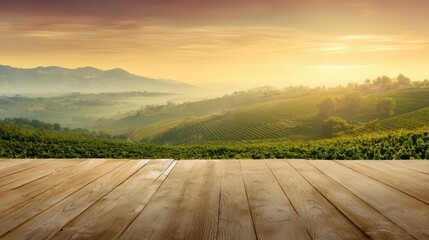 朝霧に包まれる高原