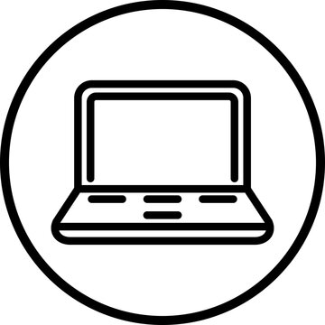 Laptop line icon style