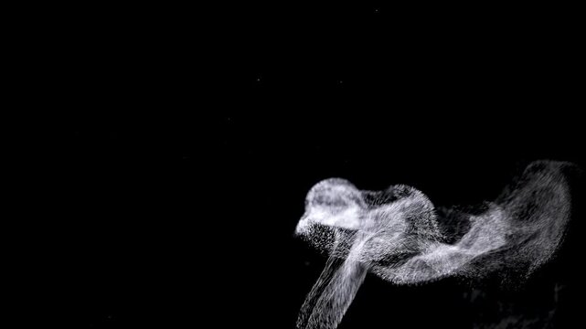 黒背景から蒸気が上がるスローモーション動画 4K 120fpsを30fpsに編集	