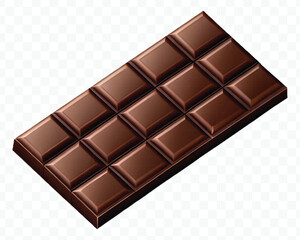 Fototapeta premium realistic 3d fresh milk chocolate bar in different style isolated on transparent background