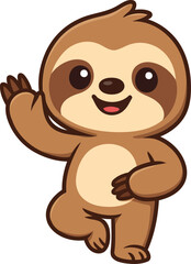 Obraz premium This endearing sloth character embodies relaxation and positivity, perfect for conveying messages of mindfulness, calmness, and happiness in various designs.