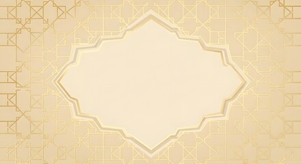 Elegant gold geometric pattern border on cream background