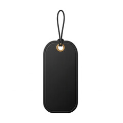 Fototapeta premium Black rectangle tag with gold ring