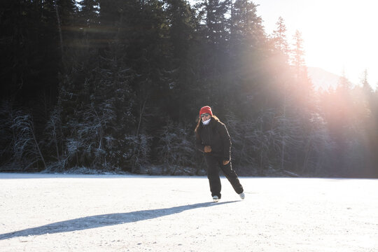 Recreational Ice Skating on Natural Ice Surface