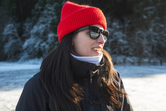 Outdoor Ice Skating in Cold Winter Weather