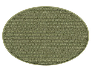 Oval-shaped textured surface with a light olive-green and gold trim