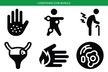 Fototapeta premium Minimalist medical conditions icon bundle Vector, illustration