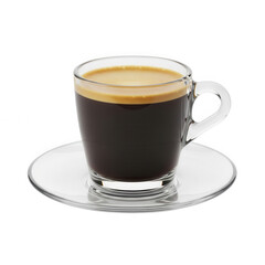 Fototapeta premium Clear glass coffee cup on saucer