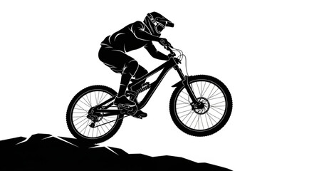 Mountain Biker in Mid Air Jump. © Lema