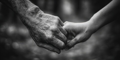Generational hands holding showing connection and support