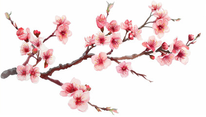 Obraz premium isolated branch representing a perfectly concealed Cherry blossom