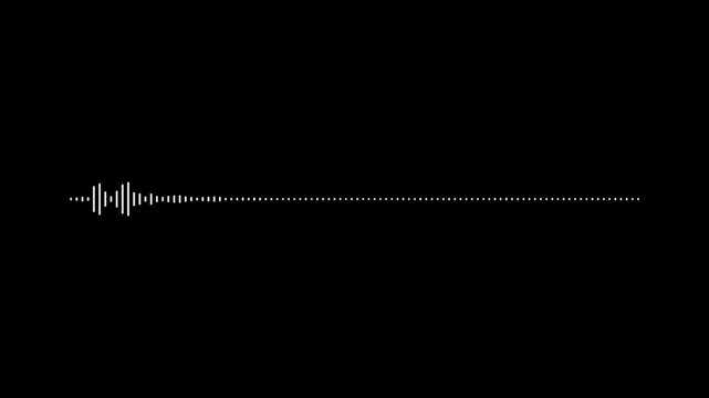 Black audio waveform spectrum animation. Alpha channel, spectrum audio animation, Wave form Audio isolated on transparent background.4K VIDEO