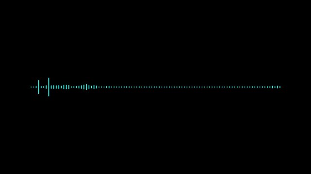Black audio waveform spectrum animation. Alpha channel, spectrum audio animation, Wave form Audio isolated on transparent background.4K VIDEO