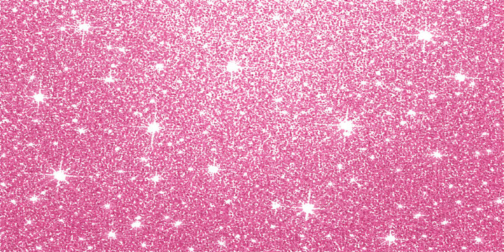 Pink glittery background with stars and bokeh effect