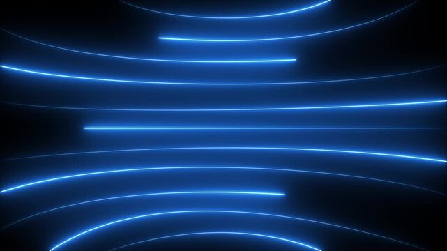 Neon lights blinking lines moving animation. Seamless loop animation of glowing neon line. 4k animation Horizontal glowing colorful neon line animation .Neon color lines as colorful laser wallpaper.4K