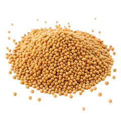 Fototapeta premium Yellow Mustard Seeds Pile Front View PNG