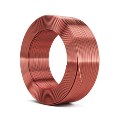 Hunk of copper cable isolated - 3d illustration