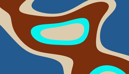 Abstract shapes in brown, blue, beige, and teal colors. Suitable for backgrounds, design projects, art prints, and digital presentations.