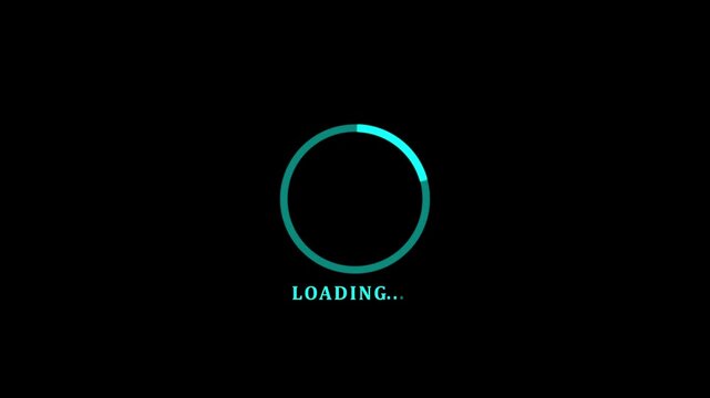 Circle loading bar icon animation from 0 to 100% on background. Wheel loading concept icon 4K Video of Animation Science Futuristic Loading. Loading Transfer Download 0-100% Loading bar and percentage