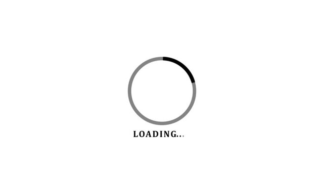 Circle loading bar icon animation from 0 to 100% on background. Wheel loading concept icon 4K Video of Animation Science Futuristic Loading. Loading Transfer Download 0-100% Loading bar and percentage