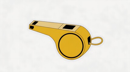 Vibrant yellow referee whistle for sports and games