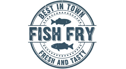 Obraz premium Vintage Style Fish Fry Restaurant Label or Stamp Design